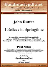 I Believe in Springtime Concert Band sheet music cover